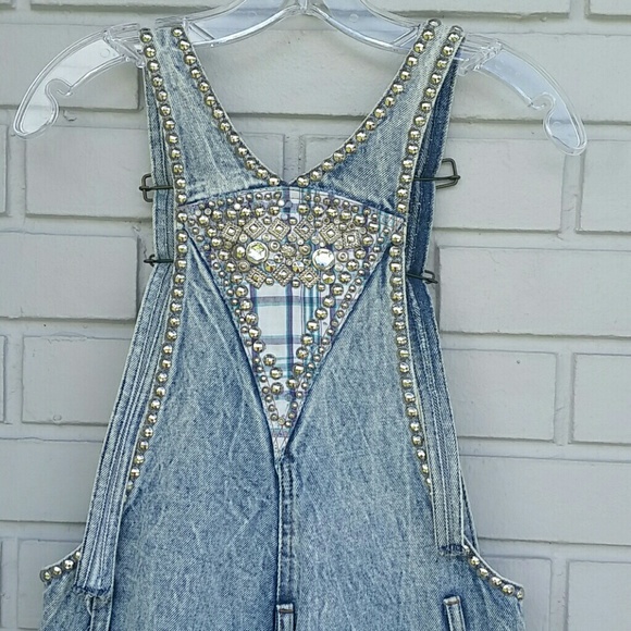 No Problem Vintage Woman Embellished Bib Overall - Picture 7 of 8